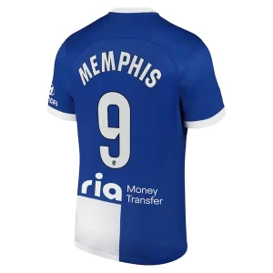 Atlético Madrid Memphis Depay #9 Uitshirt 2023-2024 Voetbalshirts Korte Mouw