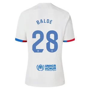 FC Barcelona Alejandro Balde #28 Uitshirt 2023-2024 Voetbalshirts Korte Mouw