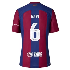 FC Barcelona Gavi #6 Thuisshirt 2023-2024 Voetbalshirts Korte Mouw