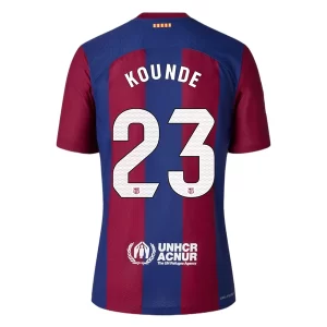 FC Barcelona Jules Kounde #23 Thuisshirt 2023-2024 Voetbalshirts Korte Mouw