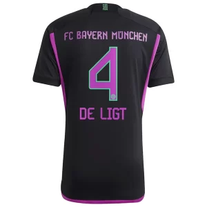 FC Bayern München Matthijs de Ligt #4 Uitshirt 2023-2024 Voetbalshirts Korte Mouw