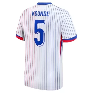 Frankrijk Jules Kounde #5 Uitshirt EK 2024 Voetbalshirts Korte Mouw