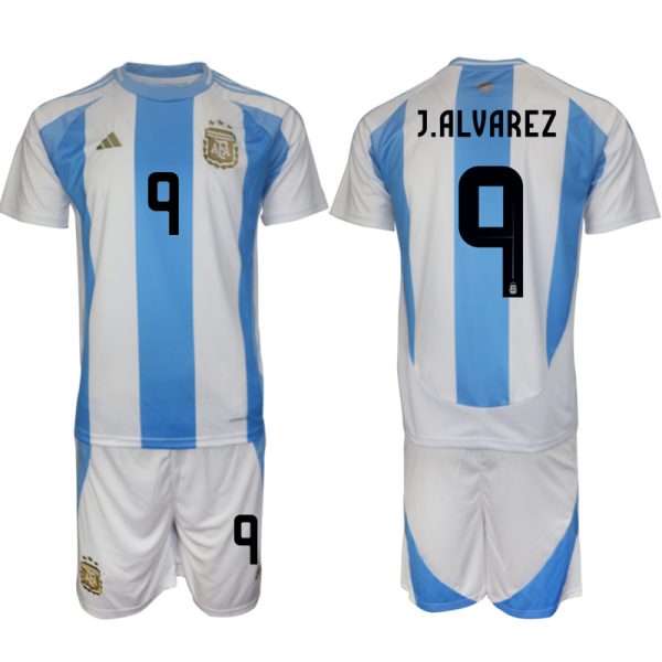 Goedkope Argentinië Julian Alvarez #9 Thuisshirt Copa América 2024 Voetbalshirts 2024/25 Korte Mouw (+ Korte broeken) Kopen