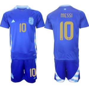 Goedkope Argentinië Lionel Messi #10 Uitshirt Copa América 2024 Voetbalshirts 2024/25 Korte Mouw (+ Korte broeken) Kopen