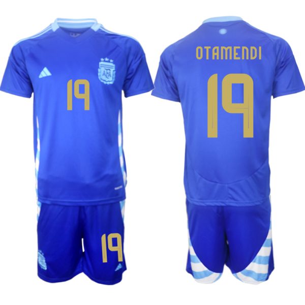 Goedkope Argentinië Nicolas Otamendi #19 Uitshirt Copa América 2024 Voetbalshirts 2024/25 Korte Mouw (+ Korte broeken) Kopen