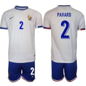 Goedkope Frankrijk Benjamin Pavard #2 Uitshirt EK 2024 Voetbalshirts 2024/25 Korte Mouw (+ Korte broeken) Kopen