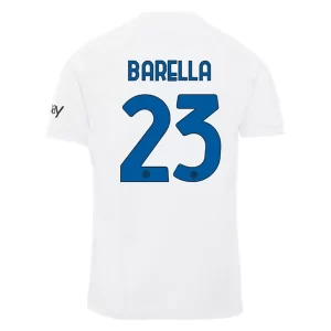 Inter Milan Nicolo Barella #23 Uitshirt 2023-2024 Voetbalshirts Korte Mouw