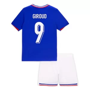 Kids Frankrijk Olivier Giroud #9 Thuisshirt EK 2024 Voetbalshirts Korte Mouw (+ Korte broeken)