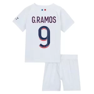 Kids Paris Saint Germain PSG Gonçalo Ramos #9 Uitshirt 2023-2024 Voetbalshirts Korte Mouw (+ Korte broeken)