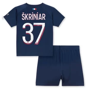 Kids Paris Saint Germain PSG Milan Škriniar #37 Thuisshirt 2023-2024 Voetbalshirts Korte Mouw (+ Korte broeken)