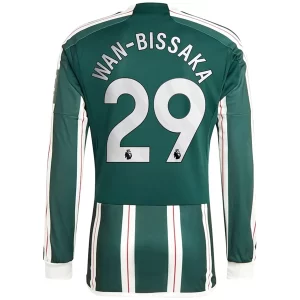 Manchester United Wan-Bissaka #29 Uitshirt 2023-2024 Voetbalshirts Lange Mouwen