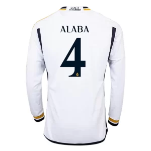 Real Madrid David Alaba #4 Thuisshirt 2023-2024 Voetbalshirts Lange Mouwen