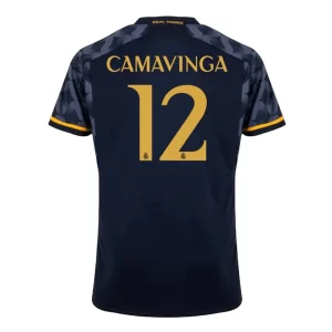 Real Madrid Eduardo Camavinga #12 Uitshirt 2023-2024 Voetbalshirts Korte Mouw