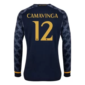 Real Madrid Eduardo Camavinga #12 Uitshirt 2023-2024 Voetbalshirts Lange Mouwen