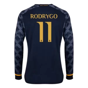 Real Madrid Rodrygo #11 Uitshirt 2023-2024 Voetbalshirts Lange Mouwen