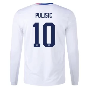 Verenigde Staten Christian Pulisic #10 Thuisshirt Copa América 2024 Voetbalshirts Lange Mouwen