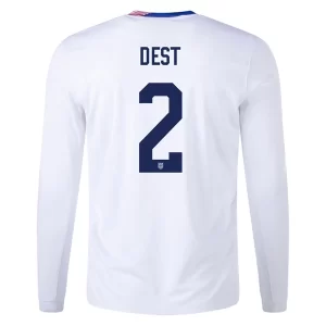 Verenigde Staten Sergino Dest #2 USA Thuisshirt Copa América 2024 Voetbalshirts Lange Mouwen