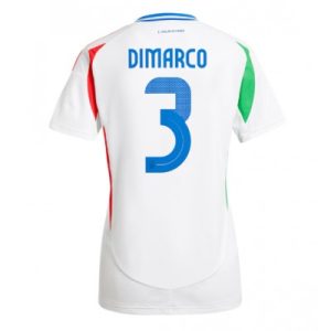 Dames Italië Federico Dimarco #3 Uitshirt EK 2024 Voetbalshirts Korte Mouw