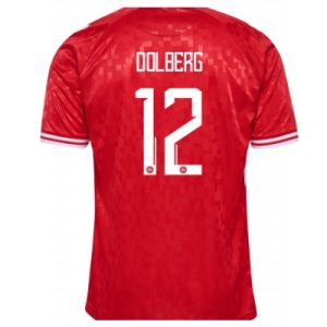 Denemarken Kasper Dolberg #12 Thuisshirt EK 2024 Voetbalshirts Korte Mouw