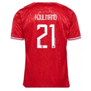 Denemarken Morten Hjulmand #21 Thuisshirt EK 2024 Voetbalshirts Korte Mouw