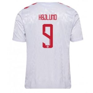 Denemarken Rasmus Hojlund #9 Uitshirt EK 2024 Voetbalshirts Korte Mouw