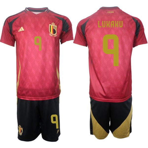 Goedkope België Romelu Lukaku #9 Thuisshirt EK 2024 Voetbalshirts 2024/25 Korte Mouw (+ Korte broeken) Kopen