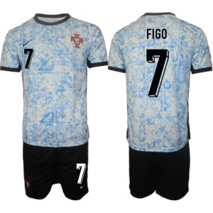 Goedkope Portugal Luis Figo #7 Uitshirt EK 2024 Voetbalshirts 2024/25 Korte Mouw (+ Korte broeken) Kopen