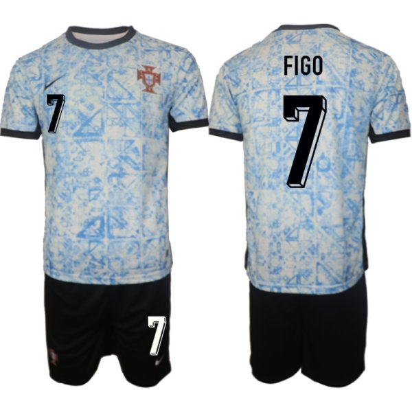 Goedkope Portugal Luis Figo #7 Uitshirt EK 2024 Voetbalshirts 2024/25 Korte Mouw (+ Korte broeken) Kopen