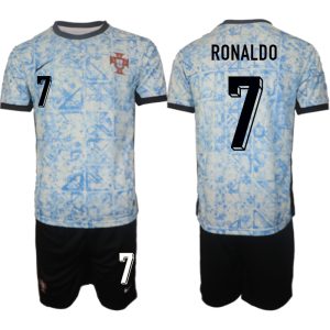 Goedkope Portugal Ronaldo #7 Uitshirt EK 2024 Voetbalshirts 2024/25 Korte Mouw (+ Korte broeken) Kopen