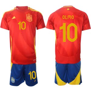 Goedkope Spanje Dani Olmo #10 Thuisshirt EK 2024 Voetbalshirts 2024/25 Korte Mouw (+ Korte broeken) Kopen