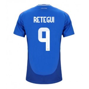 Italië Mateo Retegui #9 Thuisshirt EK 2024 Voetbalshirts Korte Mouw