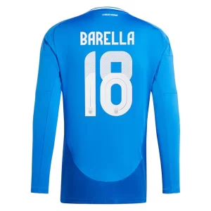 Italië Nicolo Barella #18 Thuisshirt EK 2024 Voetbalshirts Lange Mouwen