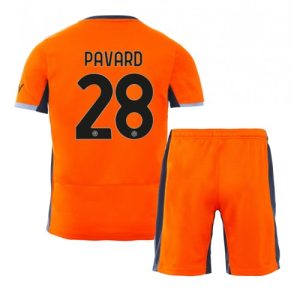 Kids Inter Milan Benjamin Pavard #28 Derde Shirt 2023-2024 Voetbalshirts Korte Mouw (+ Korte broeken)