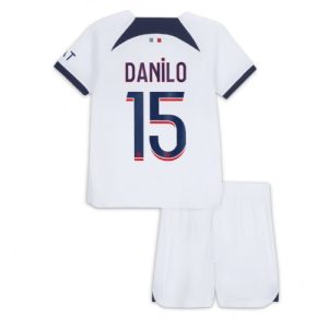 Kids Paris Saint-Germain Danilo Pereira #15 Uitshirt 2023-2024 Voetbalshirts Korte Mouw (+ Korte broeken)