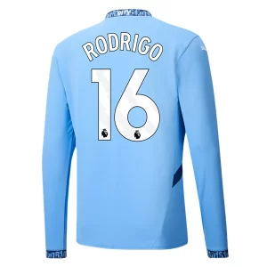 Manchester City Rodrigo #16 Thuisshirt 2024-2025 Voetbalshirts Lange Mouwen