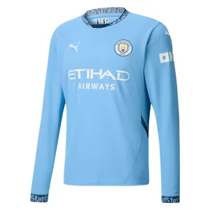 Manchester City Thuisshirt 2024-2025 Voetbalshirts Lange Mouwen